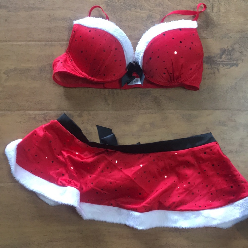 🎄🎄NWOT Christmas bra and skirt